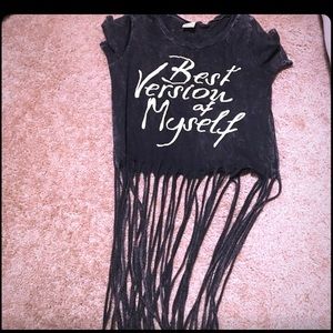 T-shirt with long fringe